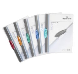 Cartelline con clip Swingclip - PPL - 22x31 cm - clip colorata - trasparente - Durable - conf. 5 pezzi