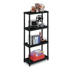 Scaffale 3060/4 - 4 ripiani - 60 x 30 x 132 cm - PPL - nero - Terry