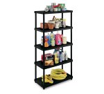Scaffale 4080/5 - 5 ripiani - 80 x 40 x 173,4 cm - PPL - nero - Terry