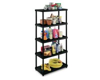 Scaffale 4080/5 - 5 ripiani - 80 x 40 x 173,4 cm - PPL - nero - Terry