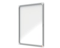 Bacheca per esterni - fondo magnetico bianco - 9 fogli A4 - verticale - Nobo