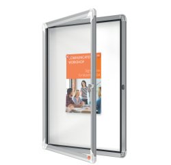 Bacheca per interni - fondo magnetico bianco - 4 fogli A4 - verticale - Nobo