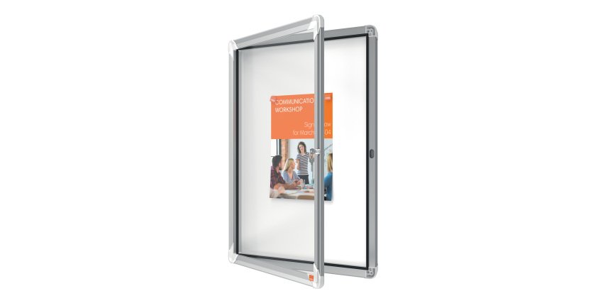 Bacheca per interni - fondo magnetico bianco - 4 fogli A4 - verticale - Nobo