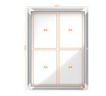 Bacheca per interni - fondo magnetico bianco - 4 fogli A4 - verticale - Nobo