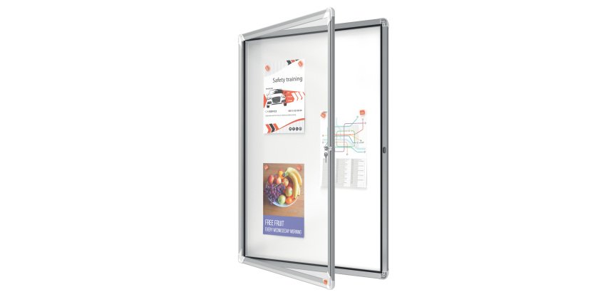 Bacheca per interni - fondo magnetico bianco - 9 fogli A4 - verticale - Nobo