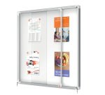 Bacheca per interni - fondo in metallo - 12 fogli A4 - ante scorrevoli - Nobo