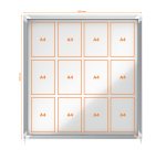 Bacheca per interni - fondo in metallo - 12 fogli A4 - ante scorrevoli - Nobo