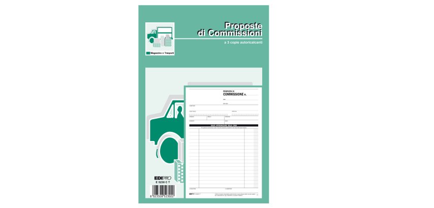 Blocco copia commissioni - 3 copie autoricalcanti - 23 x15 cm - 33 fogli - Edipro