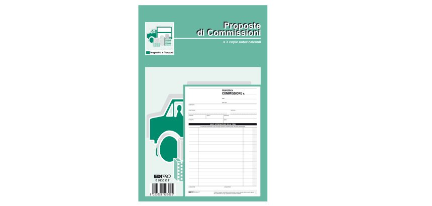 Blocco copia commissioni - 3 copie autoricalcanti - 23 x15 cm - 33 fogli - Edipro