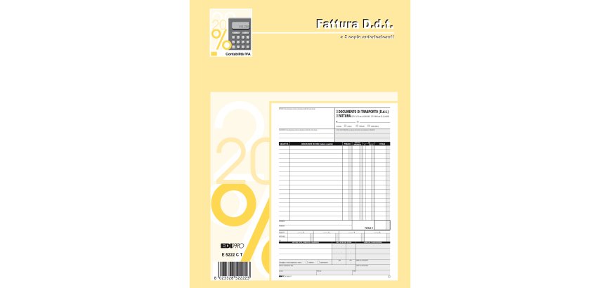 Blocco DDT/fattura - 3 copie autoricalcanti - 29,7 x 22cm - 33 fogli - Edipro