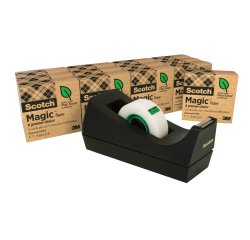 Dispenser C38 per nastri fino a 33 m - 14 rotoli Scotch Magic 900 inclusi - nero - Scotch