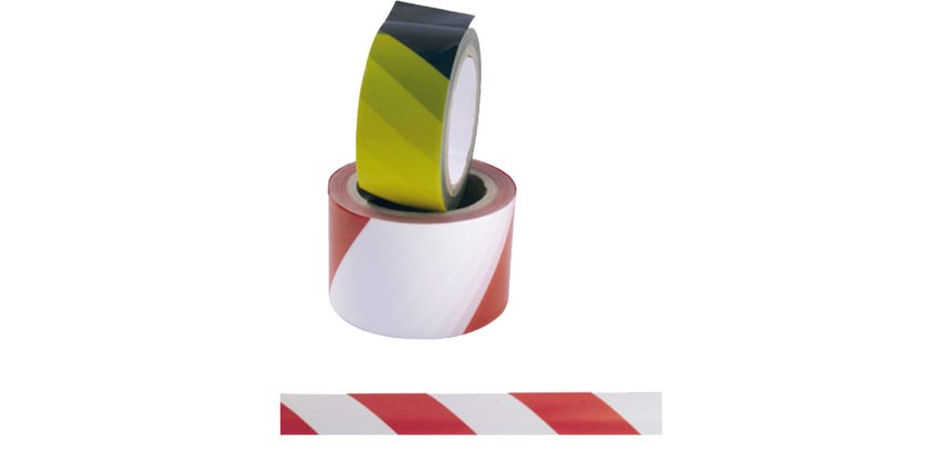 Nastro di sicurezza - adesivo - 5 cm x 25 m - rosso/bianco - Viva