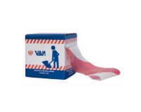 Nastro segnaletico di sicurezza - 7 cm x 200 m - PE - rosso/bianco - Viva