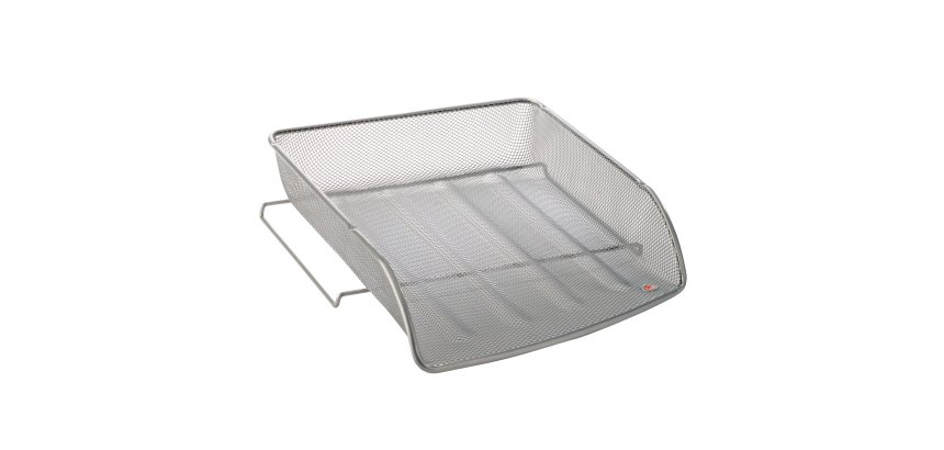 Vaschetta portacorrispondenza Mesh - 27 x 6,5 x 34 cm - rete metallica - argento - Alba