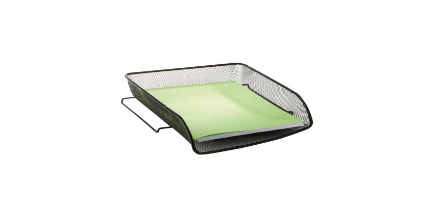 Vaschetta portacorrispondenza Mesh - 27 x 6,5 x 34 cm - rete metallica - nero - Alba