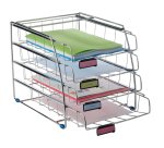 Set da 4 vaschette scorrevoli - 31,5 x 39 x 31,5 cm - vaschette 6,5 cm - metallo - Alba
