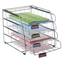 Set da 4 vaschette scorrevoli - 31,5 x 39 x 31,5 cm - vaschette 6,5 cm - metallo - Alba