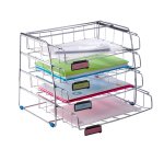 Set da 4 vaschette scorrevoli - 39 x 30 x 31,5 cm - vaschette 6,5 cm - metallo - Alba