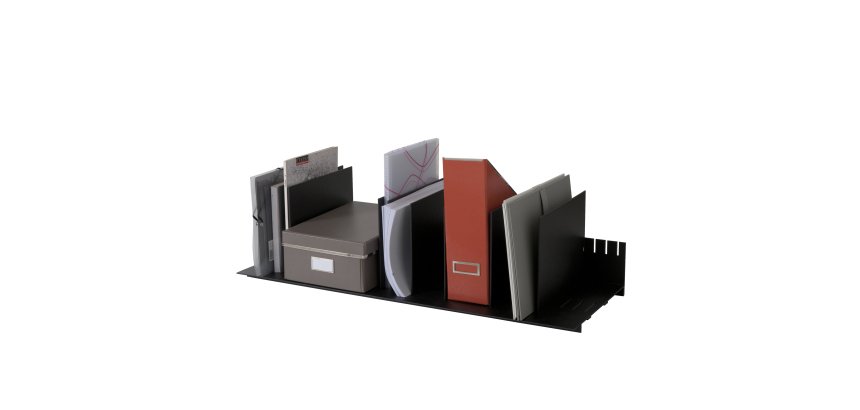 Portariviste - 10 separatori mobili - 80,2 x 27,5 x 21 cm - nero - Paperflow