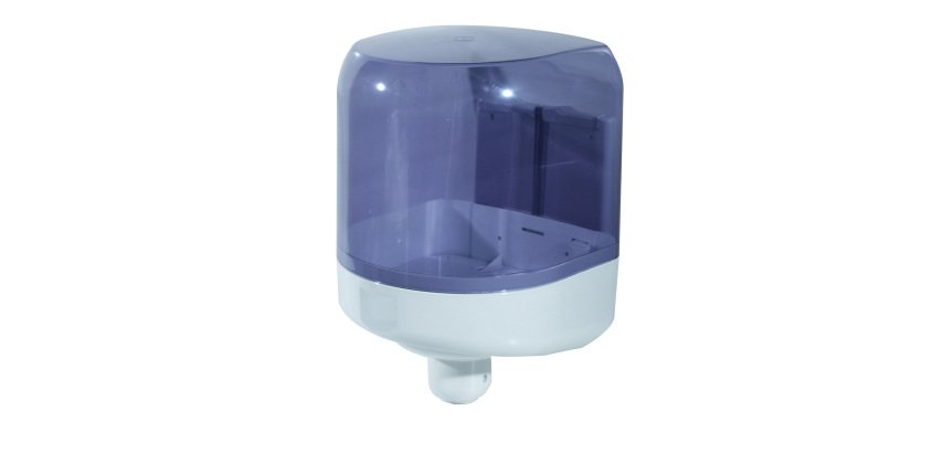 Dispenser asciugamani a spirale Prestige -  formato Maxi - 25,6x27,5x33,5 cm - bianco/azzurro trasparente - Mar Plast
