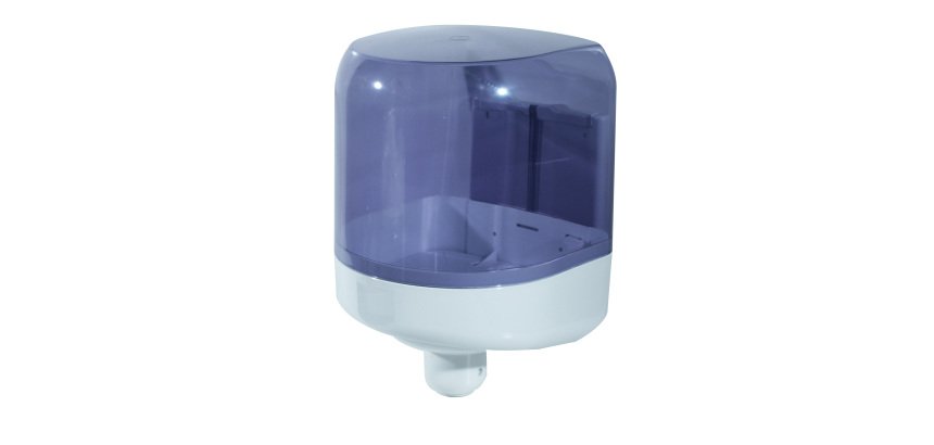 Dispenser asciugamani a spirale Prestige -  formato Maxi - 25,6x27,5x33,5 cm - bianco/azzurro trasparente - Mar Plast