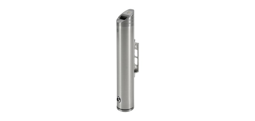 Portacenere murale - da esterno - diametro 10 cm - H 48 cm - acciaio inox - Studio T