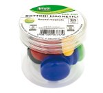 Bottoni magnetici tondi - diametro 3 cm - colori assortiti - Lebez - barattolo da 20 pezzi