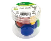 Bottoni magnetici tondi - diametro 3 cm - colori assortiti - Lebez - barattolo da 20 pezzi