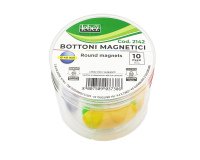 Bottoni magnetici tondi - diametro 4 cm - colori assortiti - Lebez - barattolo da 10 pezzi