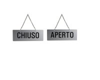 Cartello con catenella - APERTO/CHIUSO - 17,5 x 6,5 cm - Markin