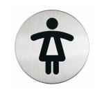 Pittogramma adesivo - WC donne - diametro 8,3 cm - acciaio - Durable