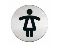 Pittogramma adesivo - WC donne - diametro 8,3 cm - acciaio - Durable