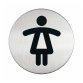 Pittogramma adesivo - WC donne - diametro 8,3 cm - acciaio - Durable