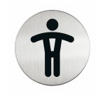 Pittogramma adesivo - WC uomini - diametro 8,3 cm - acciaio - Durable
