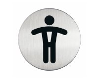 Pittogramma adesivo - WC uomini - diametro 8,3 cm - acciaio - Durable
