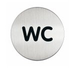 Pittogramma adesivo - WC - diametro 8,3 cm - acciaio - Durable