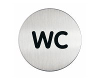 Pittogramma adesivo - WC - diametro 8,3 cm - acciaio - Durable