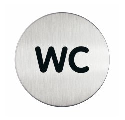 Pittogramma adesivo - WC - diametro 8,3 cm - acciaio - Durable