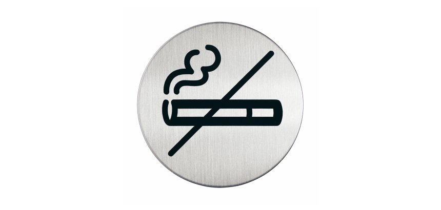 Pittogramma adesivo - Zona non fumatori - acciaio - diametro 8,3 cm - Durable
