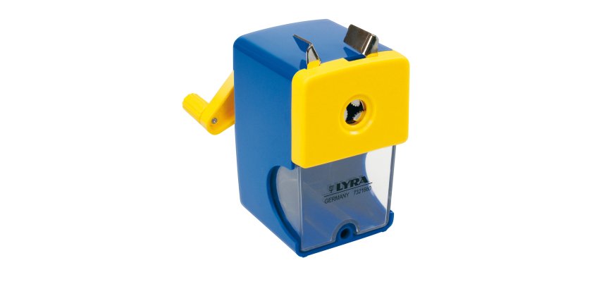 Temperamatite a manovella con contenitore - 1 foro - Lyra