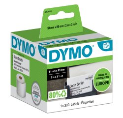 Rotolo 300 etichette LW S0929100 - 51 x 89 mm - carta - non adesiva - per badge - bianco - Dymo