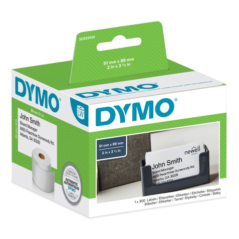 Rotolo 300 etichette LW S0929100 - 51x89 mm - non adesivo - per badge - bianco - Dymo