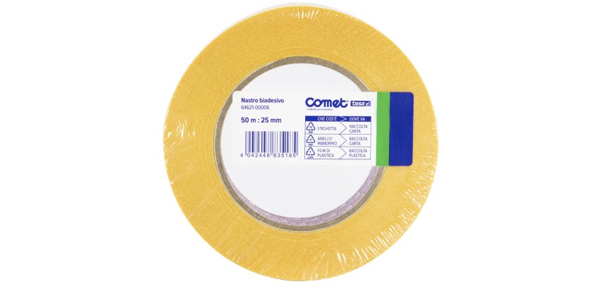 Nastro biadesivo - 25 mm x 50 m - PP - trasparente - Comet