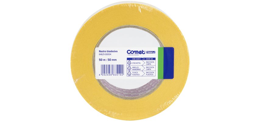 Nastro biadesivo - 50 mm x 50 m - PP - trasparente - Comet