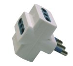 Adattatore triplo con spina 2P+T 16A - 3 prese bipasso 10/16A - MKC