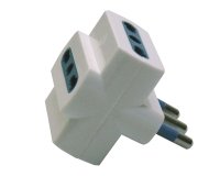 Adattatore triplo con spina 2P+T 16A - 3 prese bipasso 10/16A - MKC