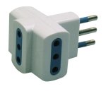 Adattatore triplo con spina 2P+T 10A - 3 prese 10A - MKC