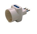 Adattatore triplo con spina 2P+T 10A - 2 prese 10A + 1 Schuko - MKC