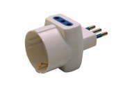 Adattatore triplo con spina 2P+T 10A - 2 prese 10A + 1 Schuko - MKC