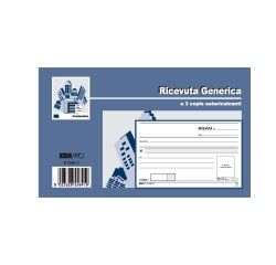 Blocco ricevute generiche - 33 fogli 3 copie autoricalcanti - 9,9 x 17cm - Edipro